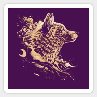 The Majestic Wolf Design Magnet